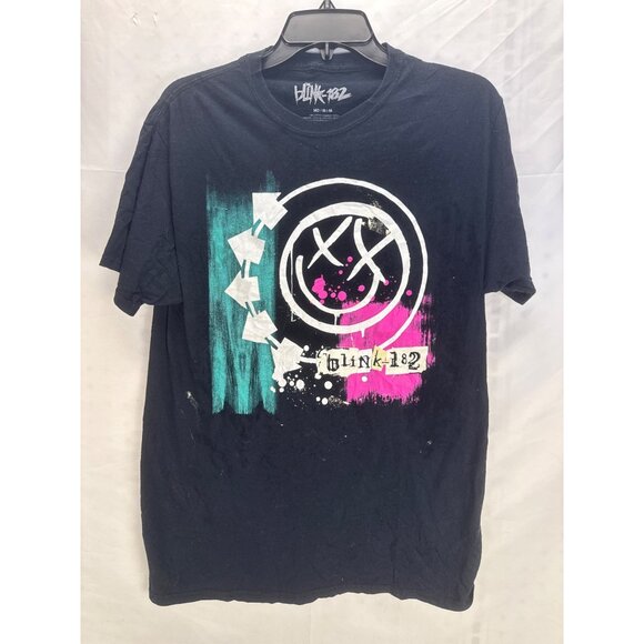 Blink-182 Band Graphic T-Shirt Black Neon Logo Short Sleeve Men’s Size Medium - Picture 1 of 8